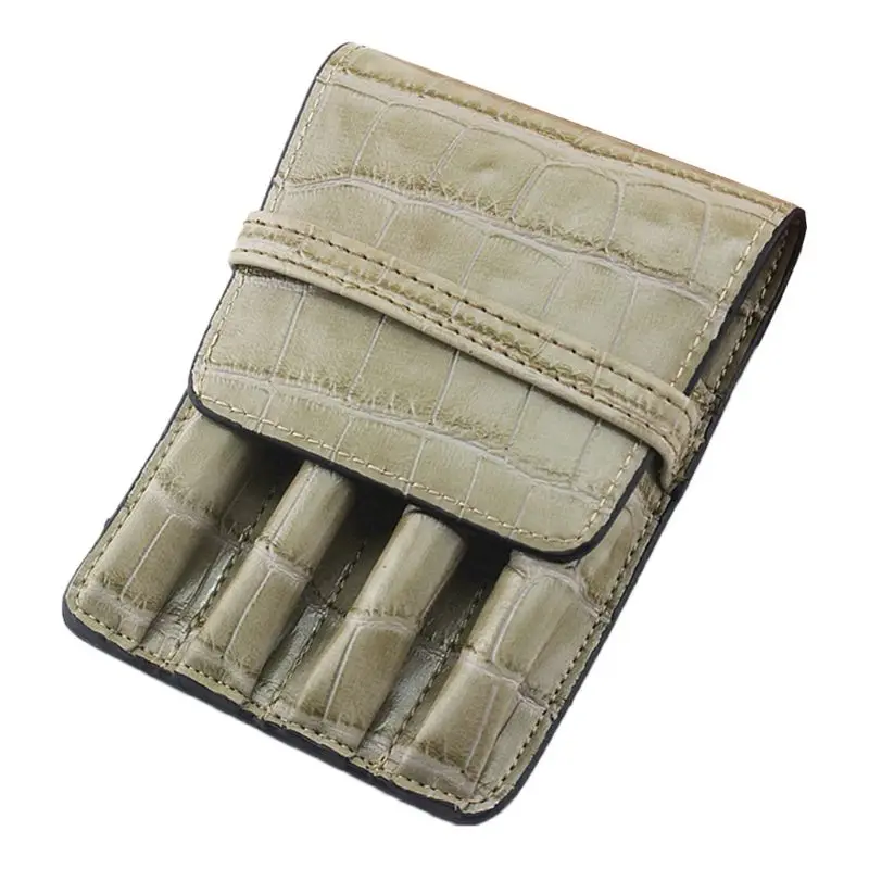 

Crocodile Skin Pattern Roller Fountain Pens Case Pouch Separate Slot Writing Holder Supplies Accessory for 4 Pens