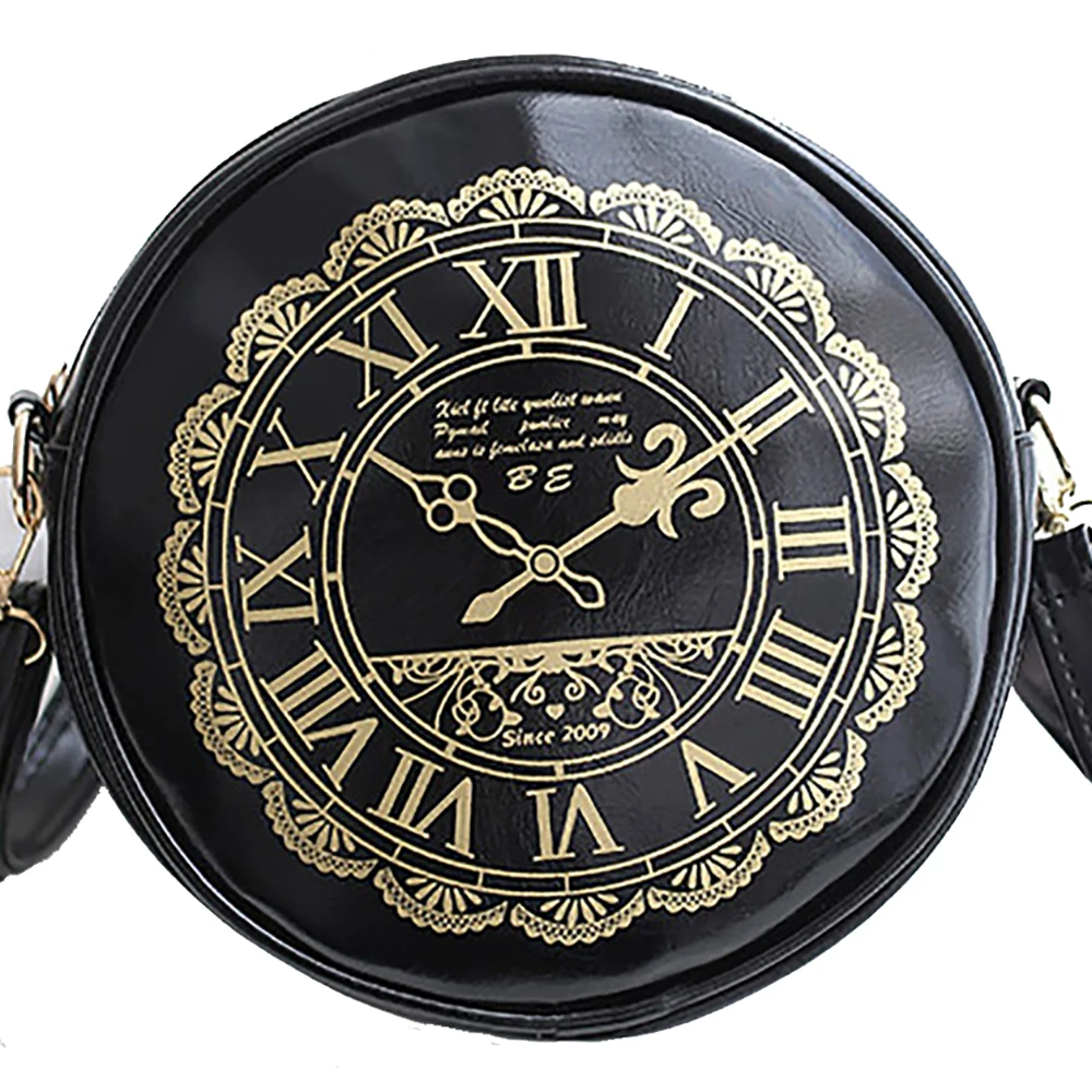 

Women Fashion Clock Crossbody Bags Female Brand Design Letter Circular Shoulder Bag Casual Packs For Ladies Shopper High Quality