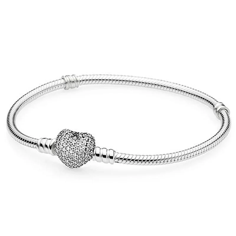 Heart Silver Boosbiy, высокое качество, Ретро стиль, 6 стилей, очаровательный брендовый браслет для женщин, европейский стиль, очаровательные браслеты, сделай сам, изготовление ювелирных изделий, подарок - Окраска металла: Heart Silver