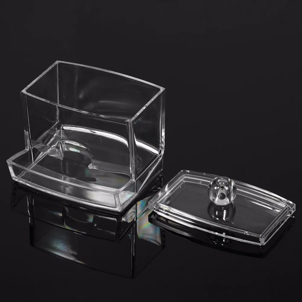

Transparent Acrylic Cotton Swabs Sticks Box Holder Cosmetic Storage Box Makeup Organizer Case Portable Pads Cotton Container