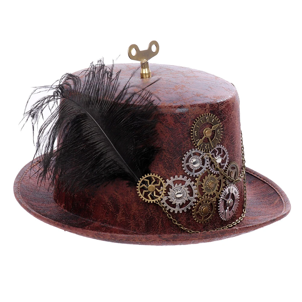 Женская фетровая шляпа для косплевечерние винтажная в стиле стимпанк с зажимом