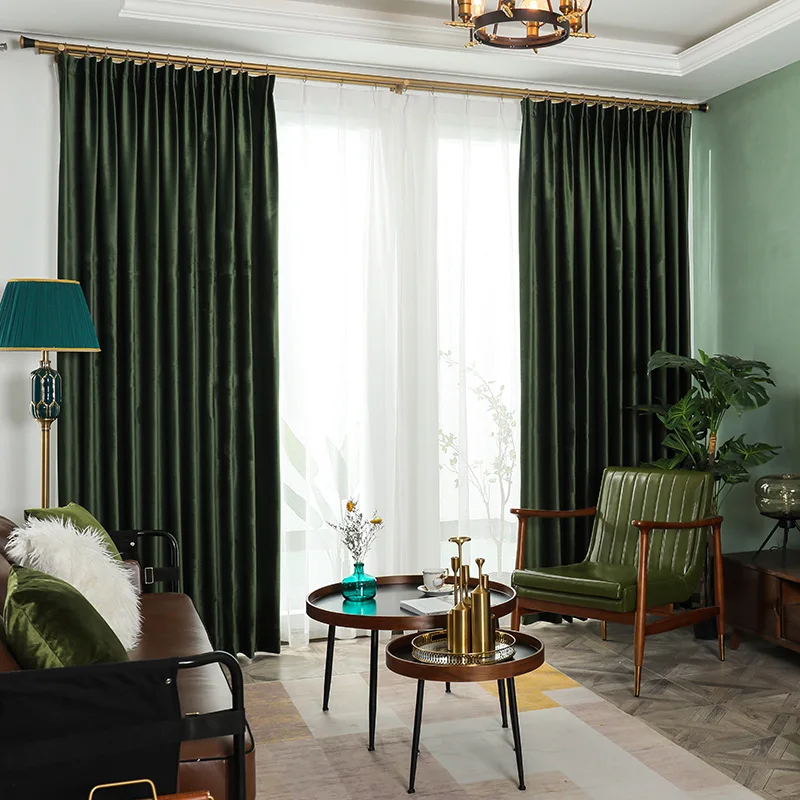 Роскошные европейские бархатные шторы однотонные затемняющие для спальни и