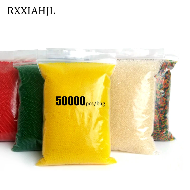 50000 шт./пакет гидрогелевый жемчуг в форме кристалла почвы воды бусины гель шар для цветов/Прополка грязи растущие шарики