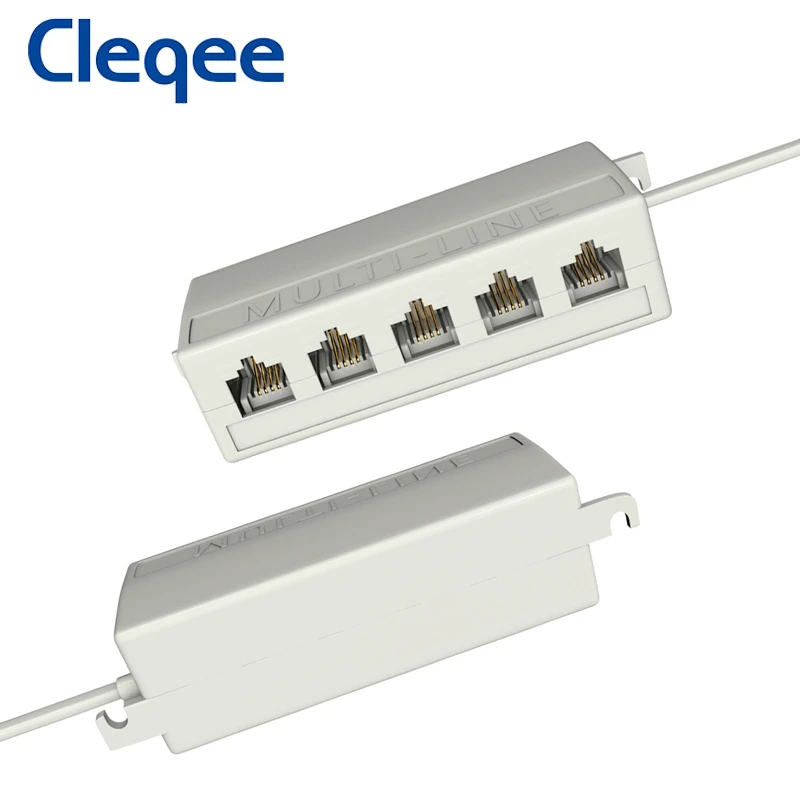 Модульный разветвитель телефонной линии с 5 ходовым выходом и разъемом Cleqee RJ11