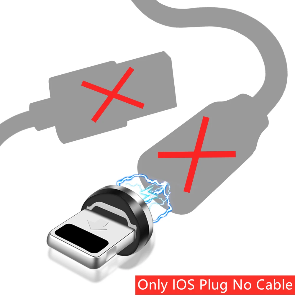 Only for iphone plug Marjay Магнитный зарядный кабель светодиодный Micro usb type C Магнитный usb зарядный кабель для iphone X 7 8 6 Xs Max XR samsung S9 зарядное устройство - Цвет: Only for iphone plug