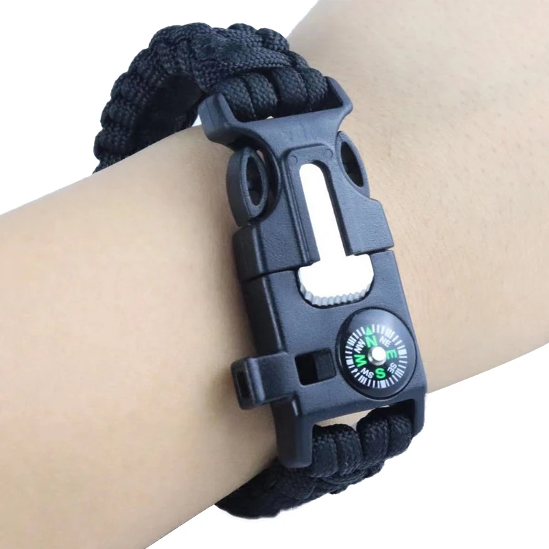 

High-jump Multi Functional Emergency Paracord Bracelet Survival Parachute Outdoor Tools Scraper Whistle Buckle Jewelry Men Women