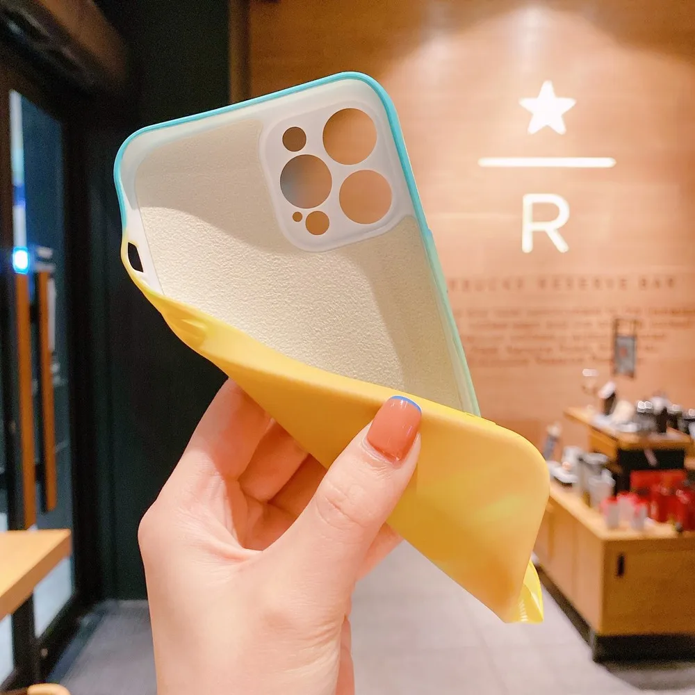 

Liquid Silicone Luxury Square Watercolor Case For Apple iPhone 12 11 Pro Max X XR XS Max 7 8 plus Colorful Gradient Soft Cover