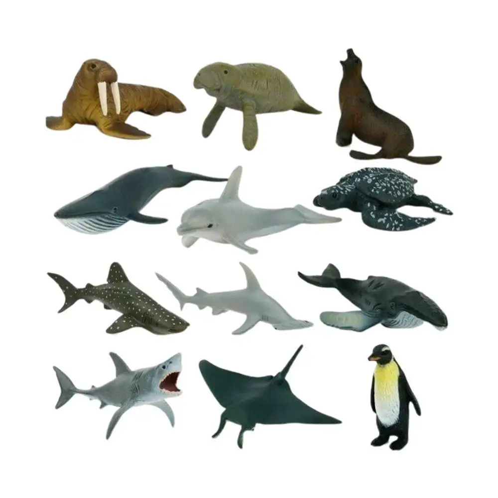 Juego de 12 unids/set de personajes de acci&oacute;n, modelo Zoo, Animal de simulaci&oacute;n de dibujos animados, juguete de colecci&oacute;n de pl&aacute;stico bonito-5