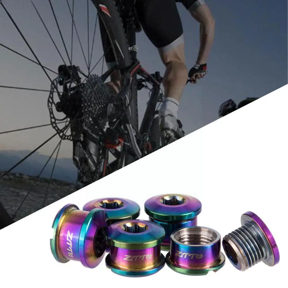 

ZTTO Titanium Chainring Bolts Bicycle Chain Screws 5 Disc Parts Bicycle Bicycle Road For Crankset MTB Screws Bike Dub Cranks