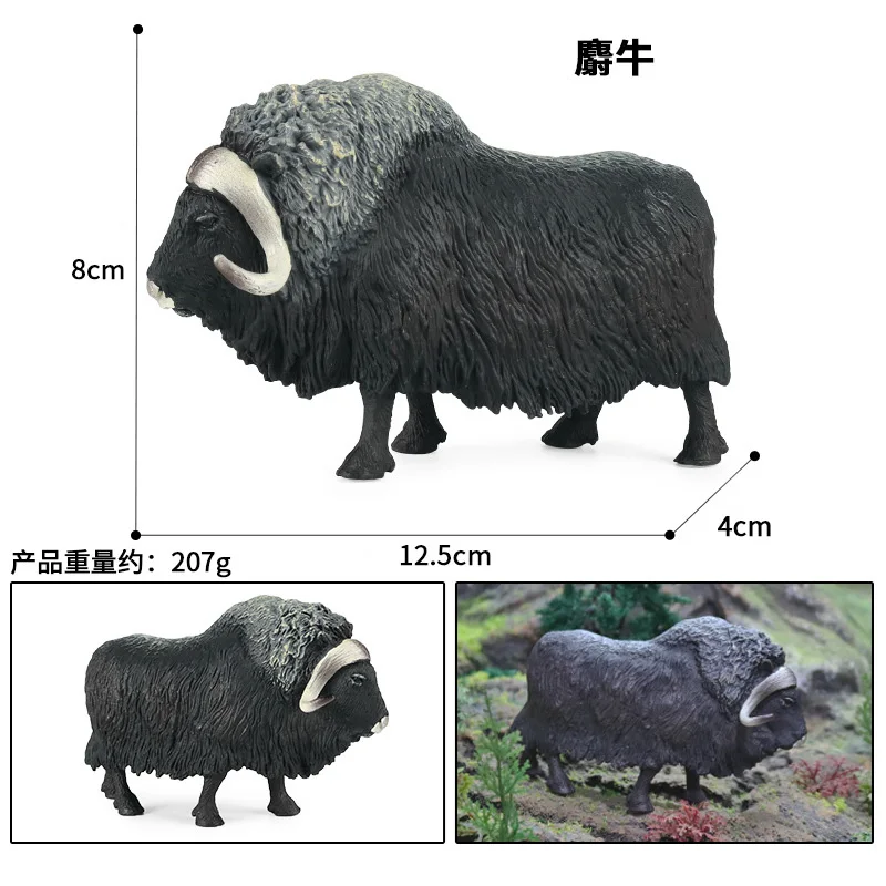 1Pcs Simulation Farm Cattle Poultry Milk Bullfighting Buffalo Action Figures Early educational toys for children Christmas Gifts images - 6