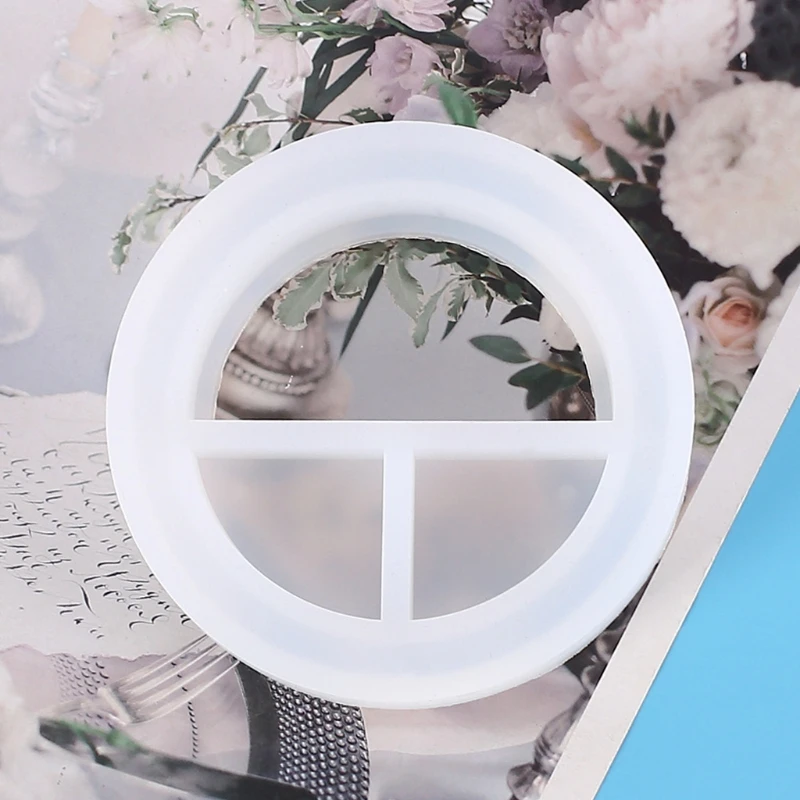 

Handmade Round Flower Tray Pendant Epoxy Resin Mold Flower Home Art Wall Hanging Decor Resin Casting Mold Craft Tools