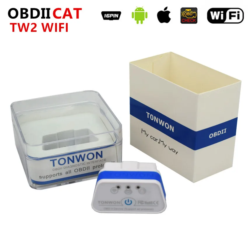 

10 шт. диагностический интерфейс TONWON OBDII Bluetooth3.0/4,0/WIFI автомобильный диагностический инструмент ELM327 для iOS/Android проверьте двигатель автомобиля