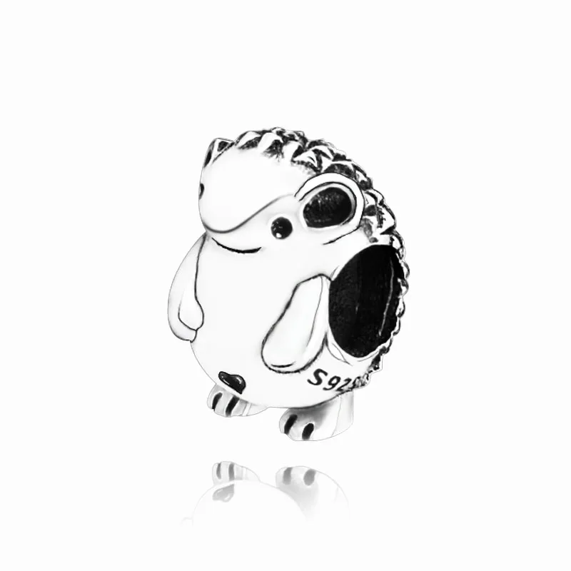 Мода 925 пробы серебро Nino в подвеска еж шарма бусины подходят к оригиналу Pandora