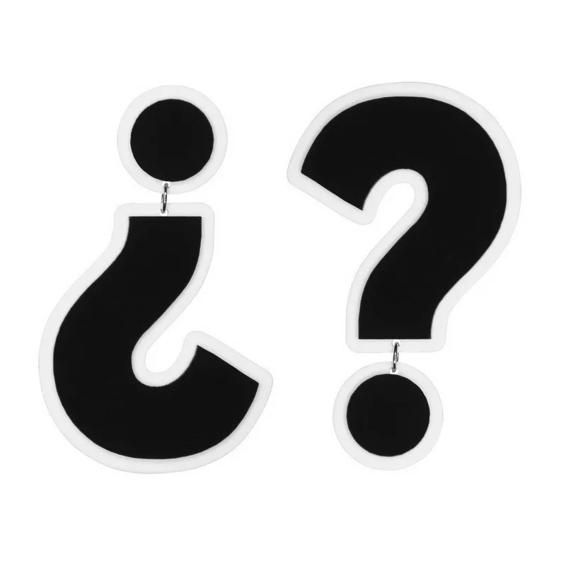 Крутые европейские Гипербола Смешные символ Черная Пластина знак буквы серьги