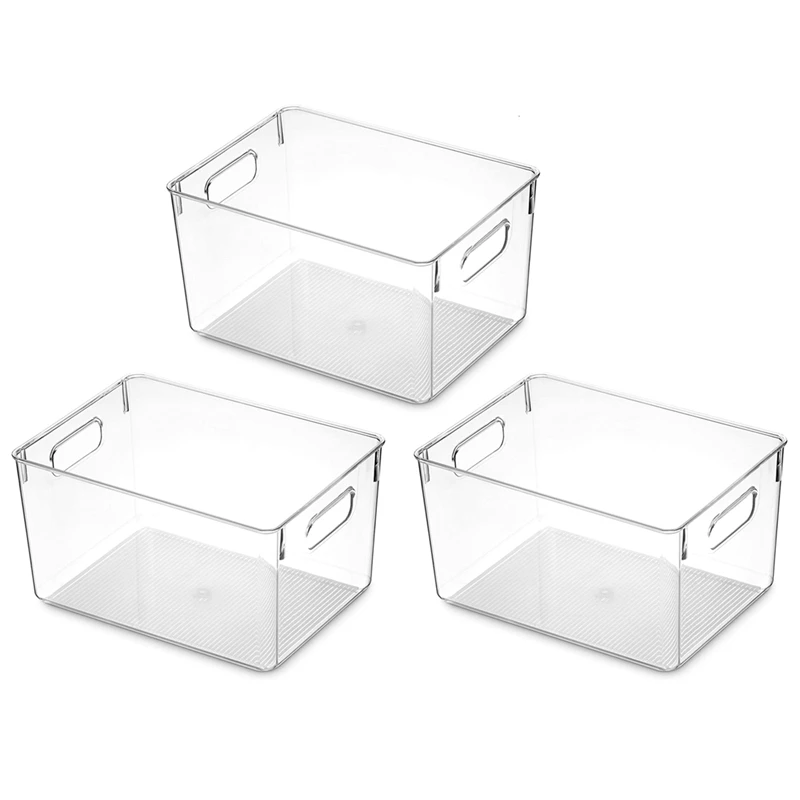 

Promotion! 3 Pack Refrigerator Organizer Bins with Removable Freezer Labels,Food Storage Stickers,Adhesive Paper Labels(2Rolls)