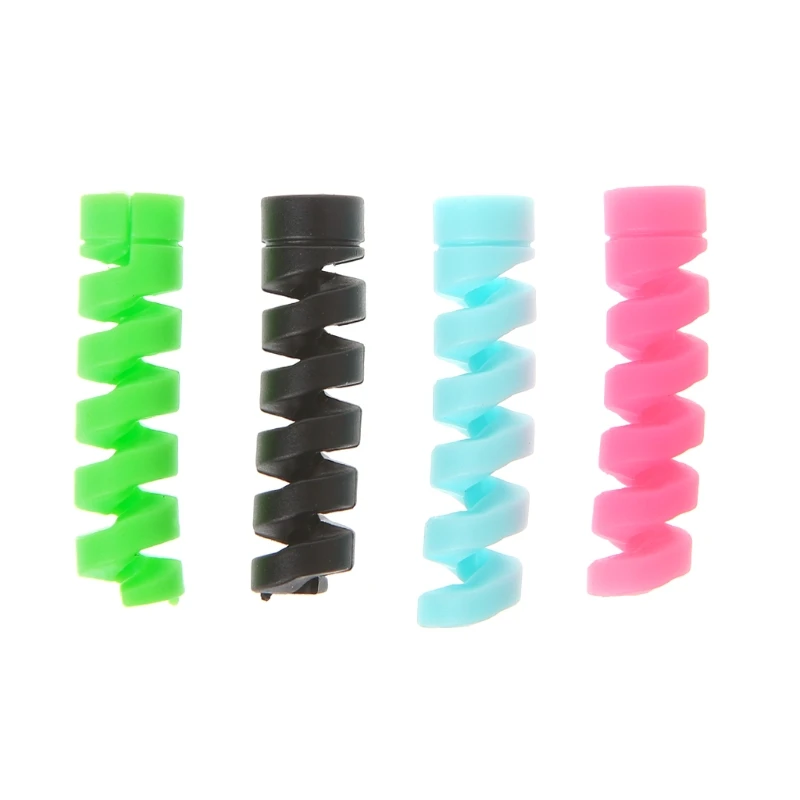 

4Pcs/Lot Cable Protector Flexible Silicone Cord Keeper Lightweight Spiral Holder 45BA