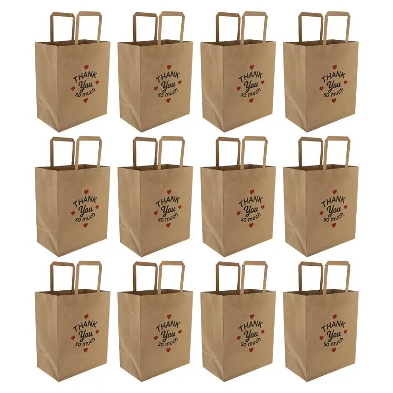 

12PCS Exquisite Gift Bags Creative Gift Pouches Kraft Paper Bags Package Bags