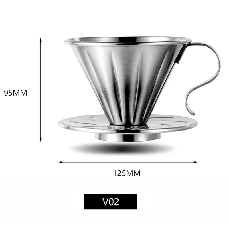 Кофейная ручная чашка с фильтром V60 Бытовая кофейная посуда 304 капельный фильтр