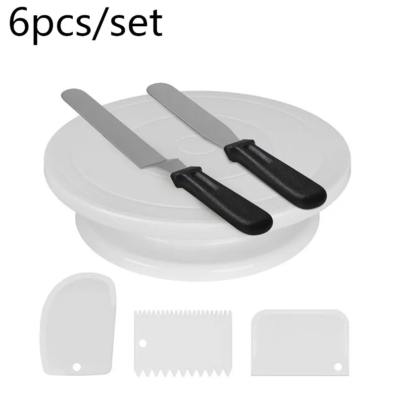 6 шт./компл. пластиковый поворотный стол для торта нож теста декоративная