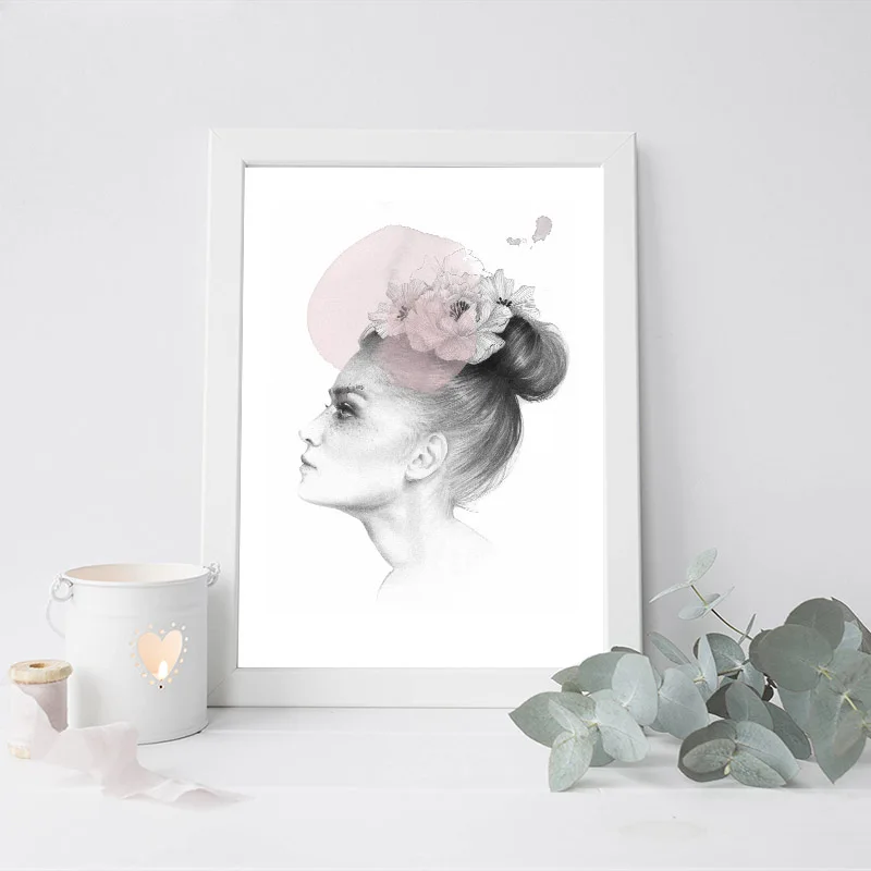 Scandinavian Figure Art Canvas Abstract Painting Girl Wall Poster Print Nordic Decoration Picture Modern Home Decor | Дом и сад