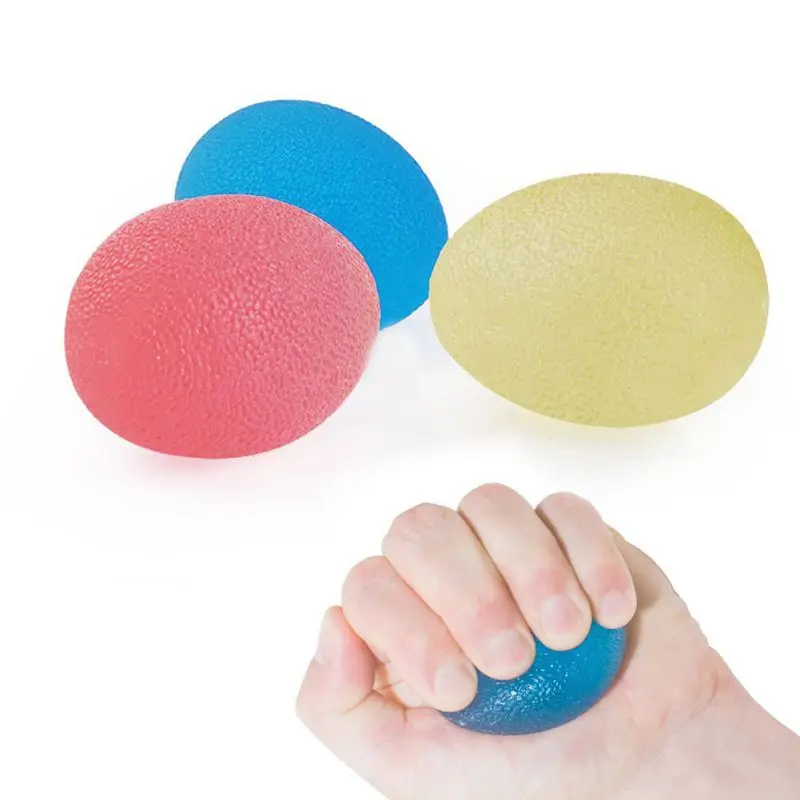 Egg-Shaped Silicone Grip Ball Hand Fitness Finger Strengthener 3 Squeeze Resistances Soft For Training new | Спорт и развлечения