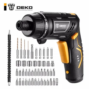 DEKO DCS3.6DU2-S2 Беспроводная электрическая отвертка, перезаряжаемая электрическая отвертка с регулируемой ручкой, беспроводной светодиодный фонарь, бытовая отвертка сделай сам