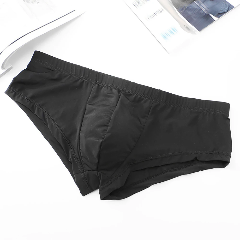 New Mens Elastic Seamless Underwear Boxers Ultra-Thin Breathable Boxer Shorts Cueca Ice Silk Seamless Low Waist Soft Underpants