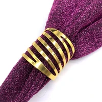 rotary hollow napkin ring buckles gold silver party decoration crafts napkin holder handmade wedding supplies