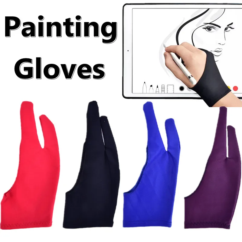 

Artist Drawing Glove For Any Graphics Drawing Tablet Black 2 Finger Anti-fouling,both For Right And Left Hand Black Free Size