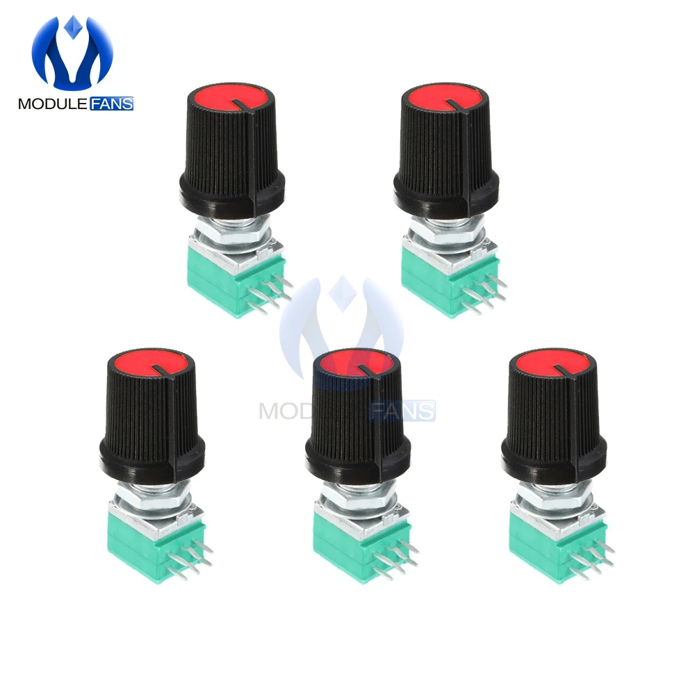 Вращающийся потенциометр 6 мм 5 шт. контактов P рифленый вал одиночный линейный