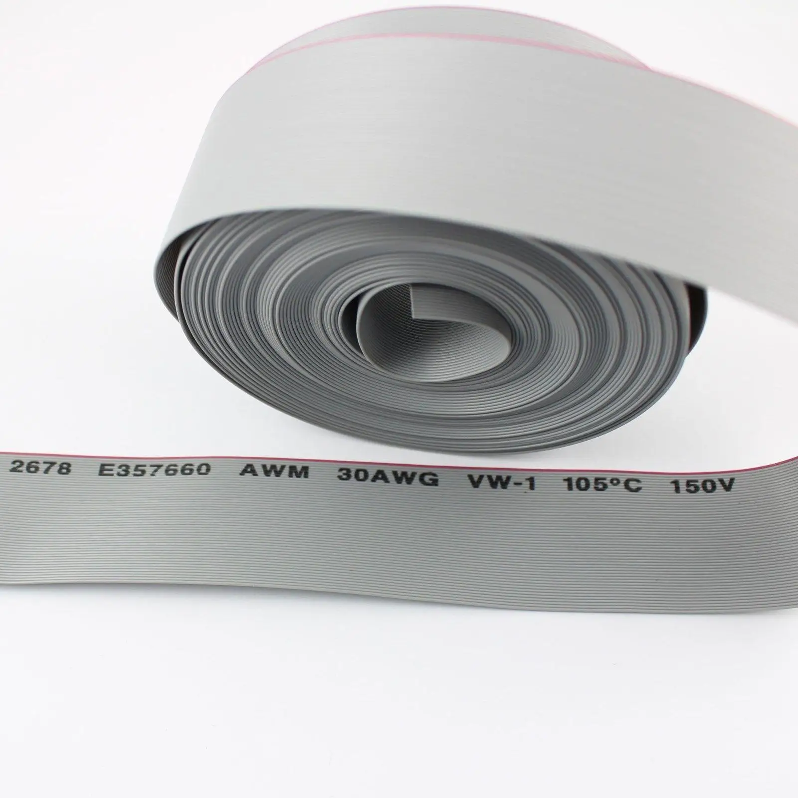 Плоский ленточный кабель 1 м 0 635 мм 50 каналов проводов серый 30 AWG IDC|30 awg|awg cable30 awg cable
