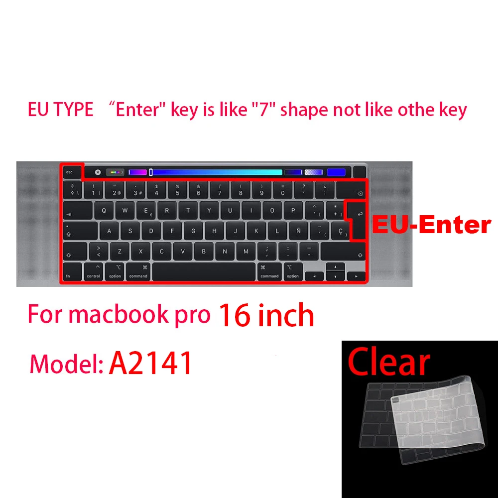 Для Apple Macbook pro13/11Air 13/15 Retina12 дюймов все серии Силиконовый чехол для клавиатуры прозрачная защитная пленка EU/US - Цвет: M