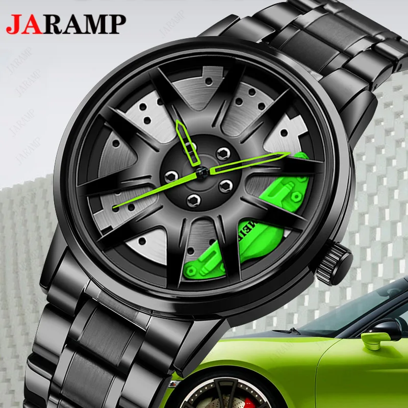

Мужские часы в наличии 2021, водонепроницаемые часы с колесиками и ободом автомобиля, кварцевые мужские спортивные часы для мужчин, мужские ч...