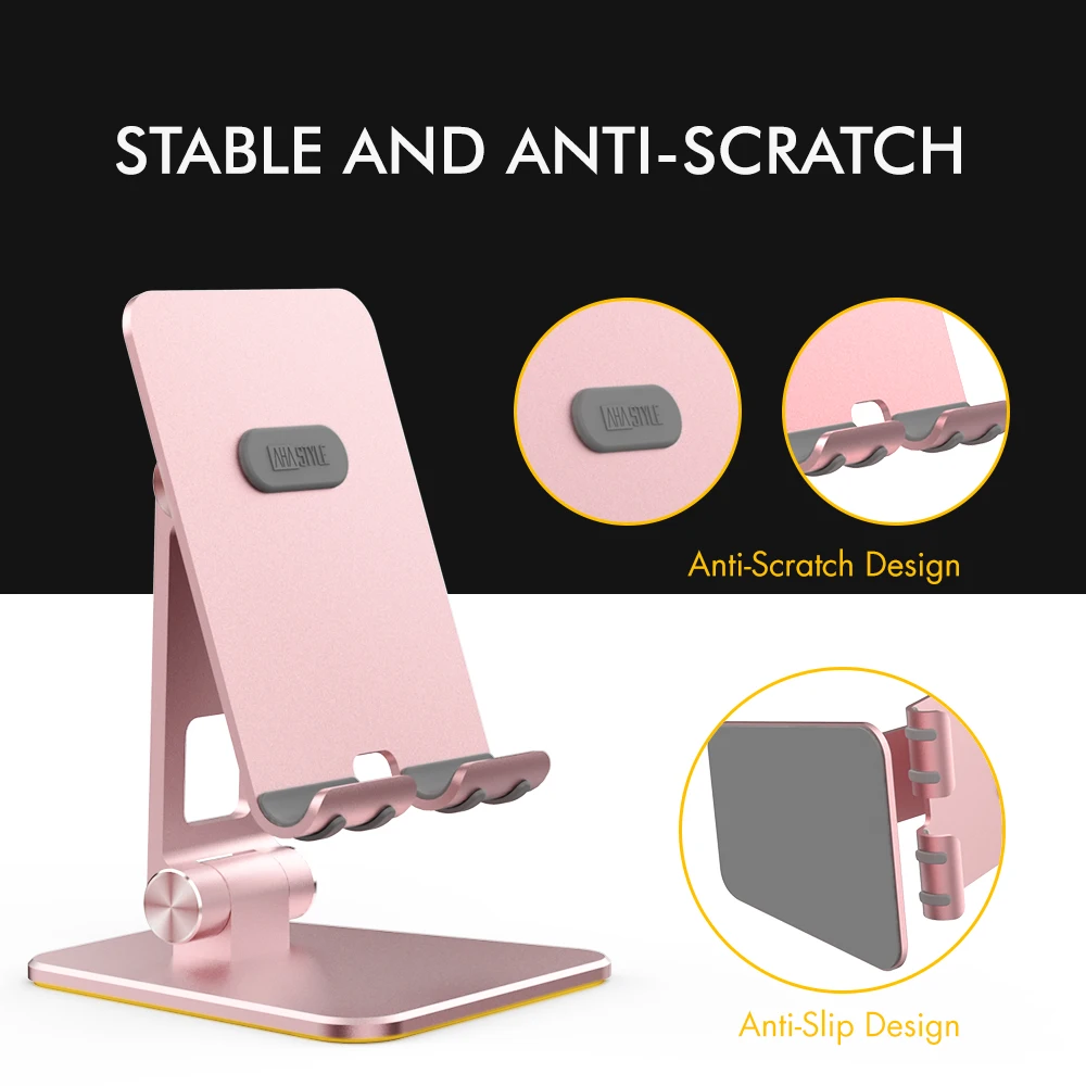 aluminum alloy phone stand for iphone 12 pro xiaomi samsung foldable desktop phone holder universal cell phone holder for huawei free global shipping