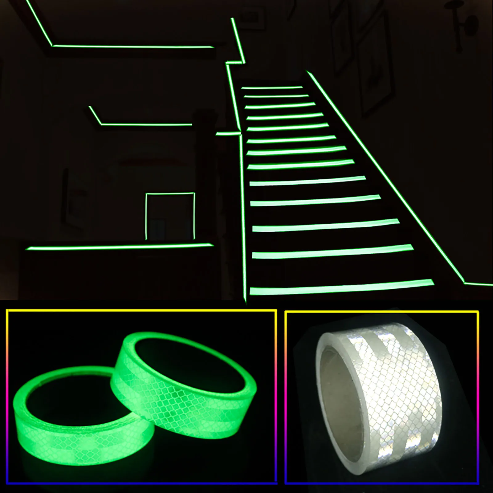 1Pcs Super Bright  Luminous Tape  Self-adhesive Glow Sticker Safety Warning Tape Car Bicycle Decoration