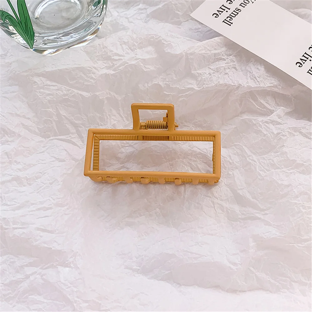 

Women Geometric Hair Claw Solid Color Hair Crab Retro Metal Square Shape Hair Clips Claws Hair Accessories Large Size Hairpin