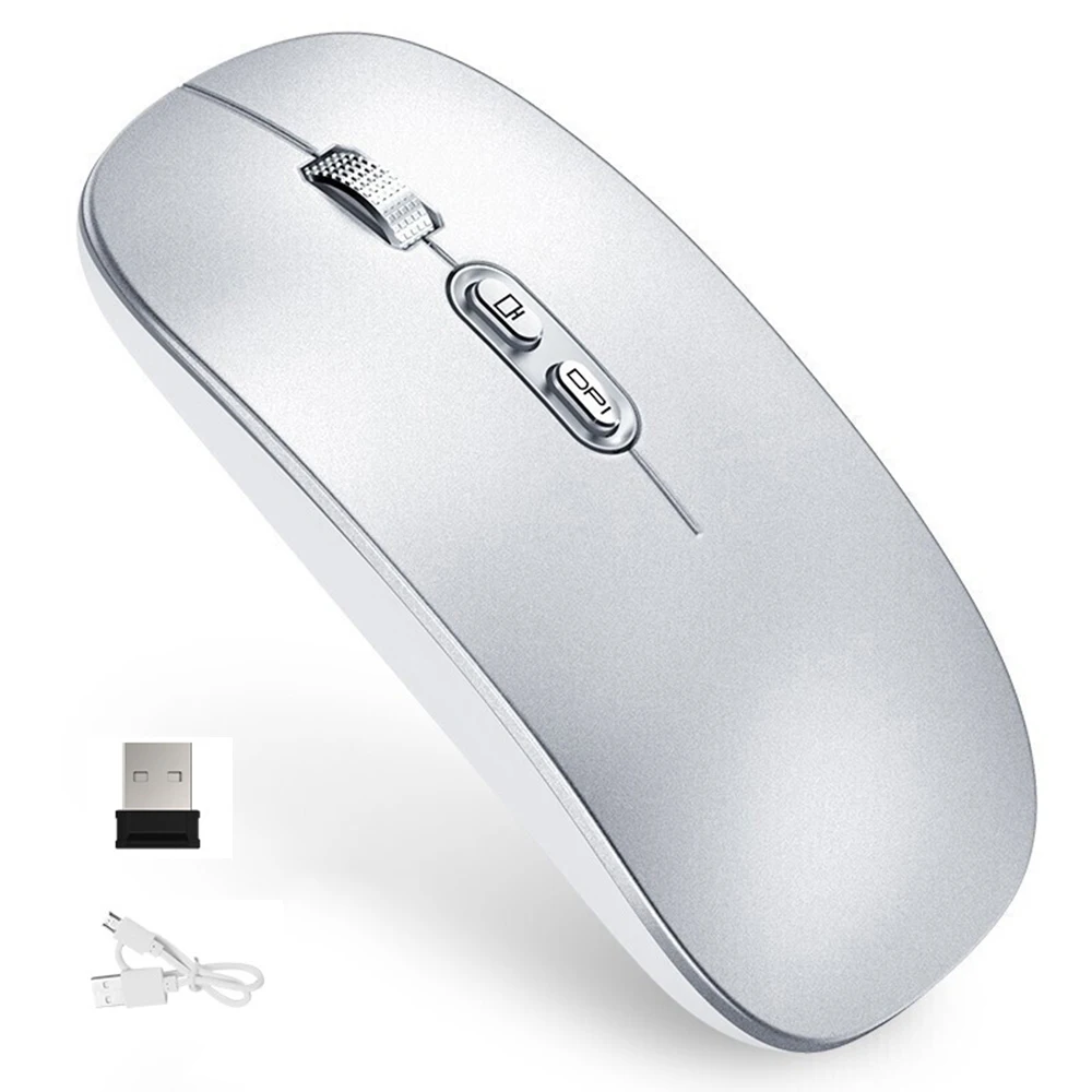 

Wireless Mouse M103 Dual Mode 2.4G Wireless Bluetooth 5.1 Rechargeable Silent Portable Office Mouse with 3 Adjustable DPI