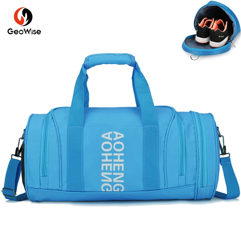 Сумка для фитнеса Черная Спортивная женская сумка с отделением обуви водонепроницаемые спортивные сумки