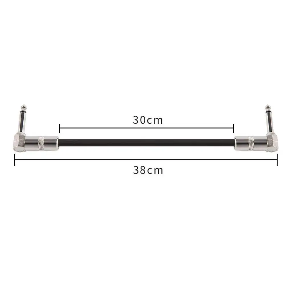 MC-01 30cm 1 шт. 15 см/30 см гитарная педаль эффектов инструмент патч-кабель 1/" Серебряный Прямоугольный штекер черный ПВХ куртка золото/серебро Цвет - Цвет: MC-01 30cm