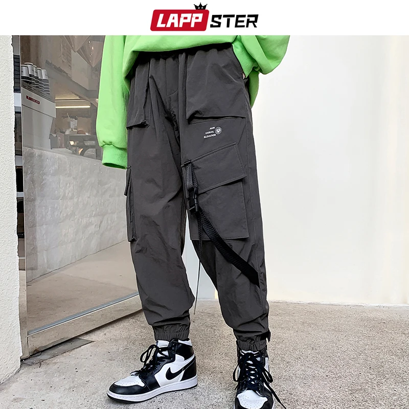 Брюки-карго LAPPSTER мужские зимние плотные штаны бархатные джоггеры с лентами в