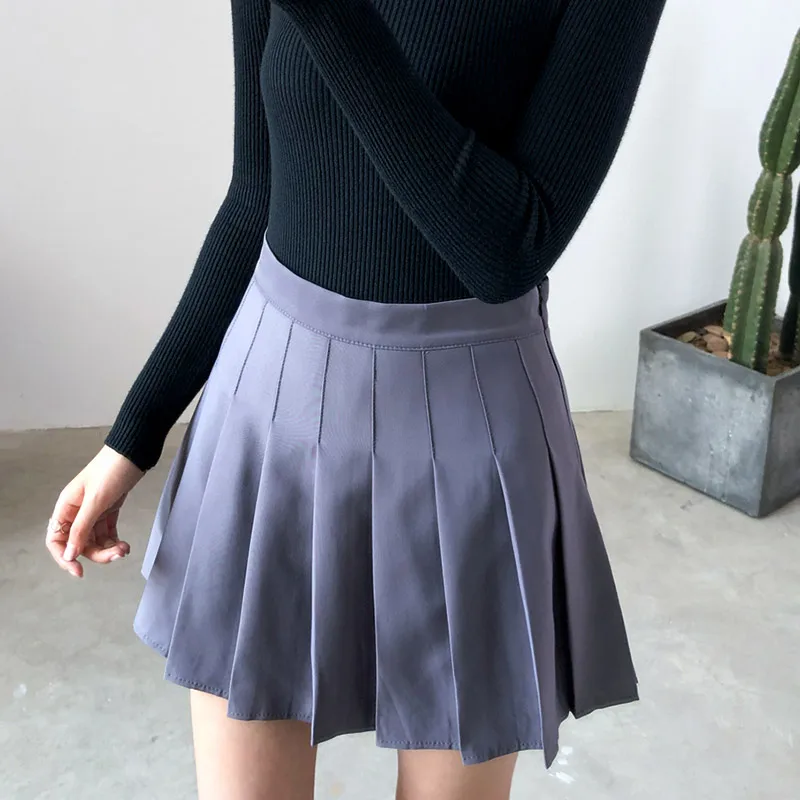2020 Новое поступление плиссированные юбки для девочек однотонные молодых девушек