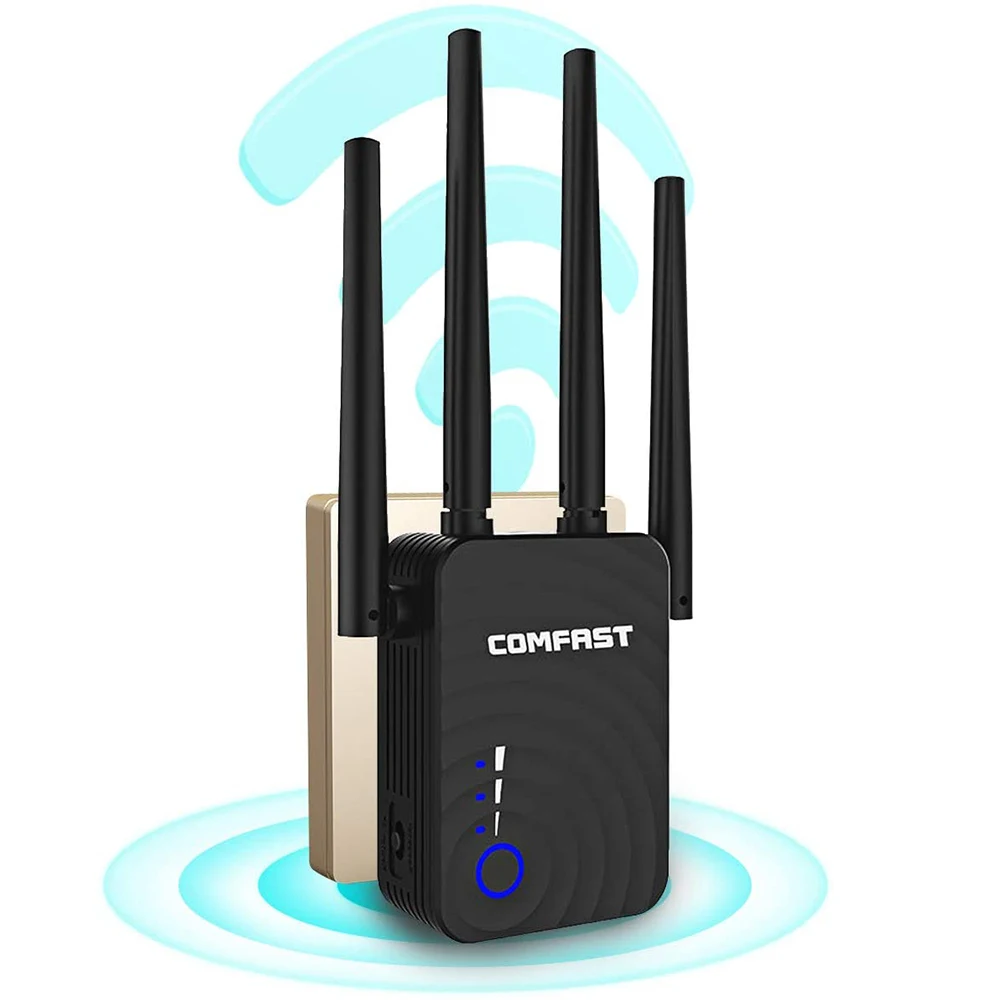 Расширитель Wi Fi 5 ГГц 1200 Мбит/с крышки усилителя 1500Sq.ft Беспроводной диапазона