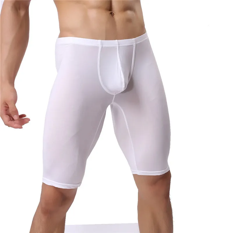 Для мужчин s Леггинсы Шорты Ice Silk Ультра тонкий подштанники брюки пикантные трусы