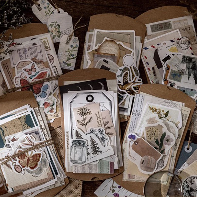 

30 Pcs/set Vintage Decorative Natural Collection Diary Journal Washi Paper Sticker Scrapbooking Diy Stickers