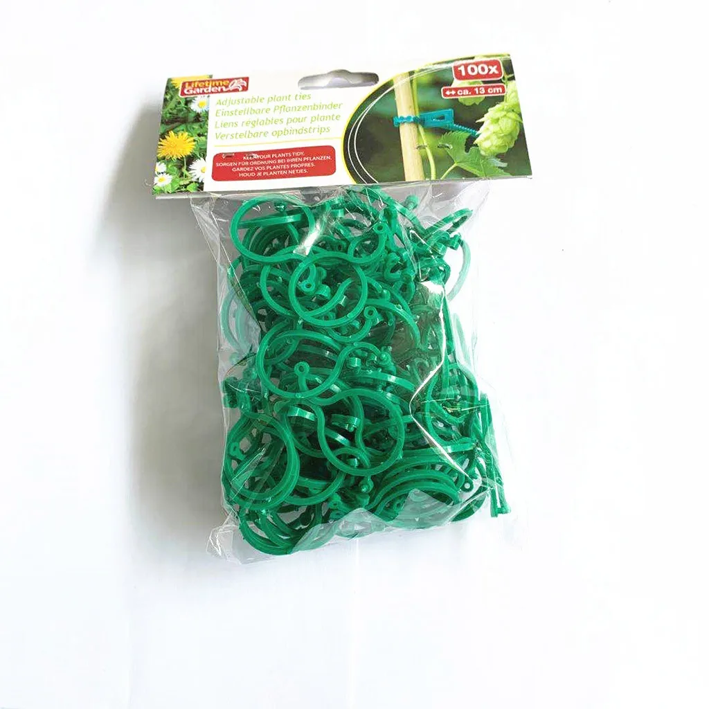 

100Pcs Botany-Stem Vine Strapping Clips Garden Plant Bundled Buckle Ring Tool Plastic Trellis Tomato Clips Supports Connects#30