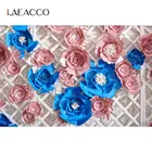 Laeacco розового и голубого цвета, а также цветами ручной работы, ремесло Цветущий торт вечерние Декор узор фотографический фон, фото-Декорации для студийной фотосъемки