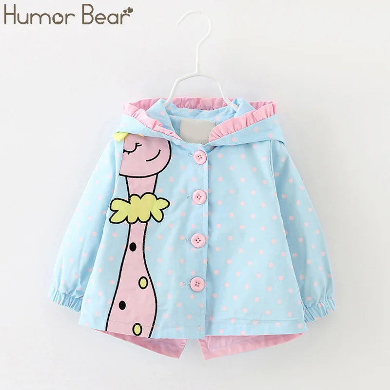 sky blue Humor Bear/Детская верхняя одежда; Новинка года; сезон зима-осень; пальто с капюшоном для маленьких девочек; милые Куртки для малышей; детская одежда для девочек - Цвет: sky blue