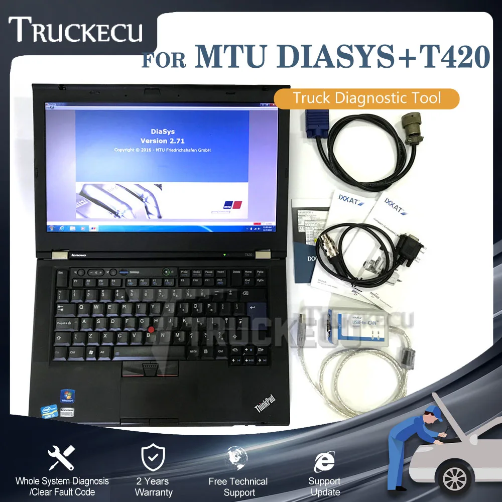 

T420 ноутбук для MTU USB-to-CAN V2 COMPACT IXXAT MTU диаки + Мут ADEC MDEC для MTU диагностический инструмент MTU диагностический комплект MTU диагностики