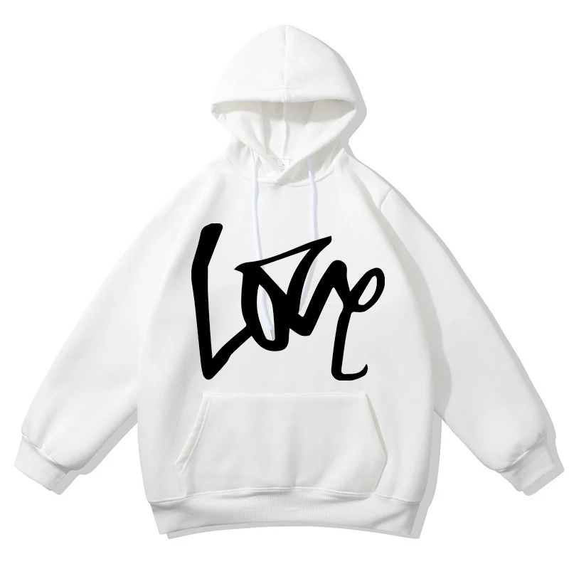 

Spring autumn long sleeve hoodies women cotton hoodie sweatshirt oversize white black printing hoodie