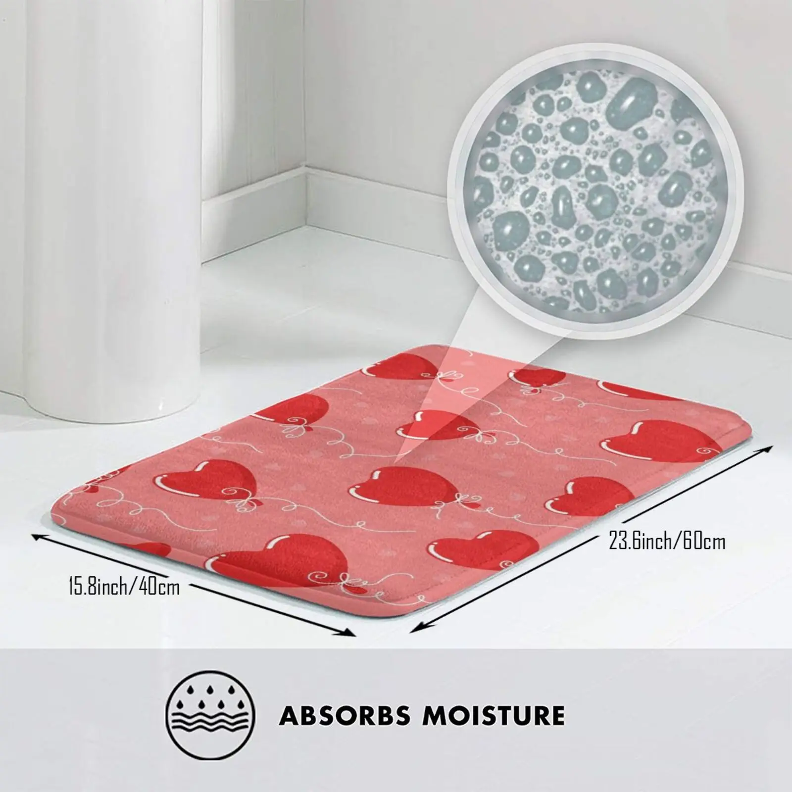 Воздушные шары ко Дню Святого Валентина коврик для входной двери ванной Khabib